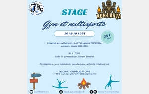Stage Gymnastique / Multisport (réservé aux adhérents 2023/24 et 2024/25)
