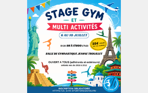 Stage vacances GYM - MULTIACTIVITES
