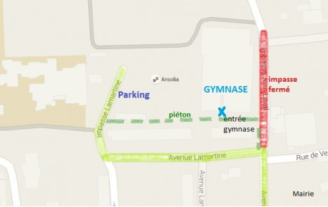 Attention : prochainement modification de l'accès au gymnase