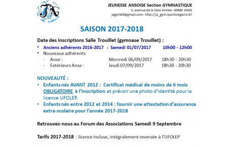 Inscription 2017-2018