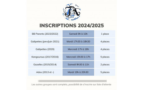 Inscriptions 2024-2025 - COMPLET